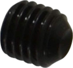 Made in USA - 1/4-28 UNF, 1/4" Length Under Head, Cup Point Set Screw - Grade 8 Alloy Steel, 1/8" Key - Industrial Tool & Supply
