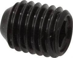 Made in USA - 1/4-28 UNF, 5/16" Length Under Head, Cup Point Set Screw - Grade 8 Alloy Steel, 1/8" Key - Industrial Tool & Supply