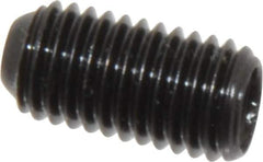 Made in USA - 1/4-28 UNF, 1/2" Length Under Head, Cup Point Set Screw - Grade 8 Alloy Steel, 1/8" Key - Industrial Tool & Supply