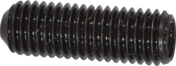Made in USA - 1/4-28 UNF, 3/4" Length Under Head, Cup Point Set Screw - Grade 8 Alloy Steel, 1/8" Key - Industrial Tool & Supply