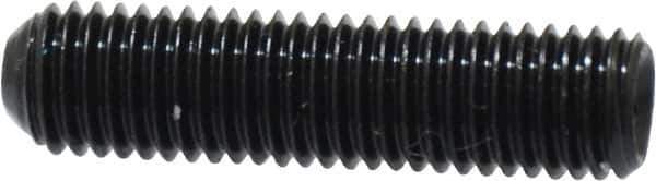 Made in USA - 1/4-28 UNF, 1" Length Under Head, Cup Point Set Screw - Grade 8 Alloy Steel, 1/8" Key - Industrial Tool & Supply