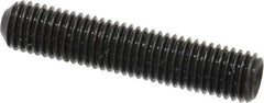 Made in USA - 1/4-28 UNF, 1-1/4" Length Under Head, Cup Point Set Screw - Grade 8 Alloy Steel, 1/8" Key - Industrial Tool & Supply