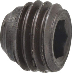 Made in USA - 5/16-24 UNF, 1/4" Length Under Head, Cup Point Set Screw - Grade 8 Alloy Steel, 5/32" Key - Industrial Tool & Supply
