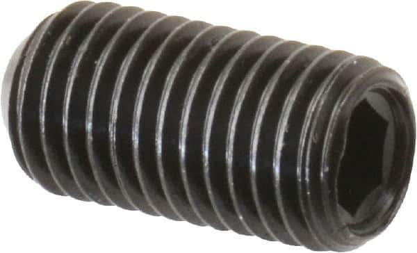 Made in USA - 5/16-24 UNF, 5/8" Length Under Head, Cup Point Set Screw - Grade 8 Alloy Steel, 5/32" Key - Industrial Tool & Supply