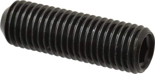 Made in USA - 5/16-24 UNF, 1" Length Under Head, Cup Point Set Screw - Grade 8 Alloy Steel, 5/32" Key - Industrial Tool & Supply