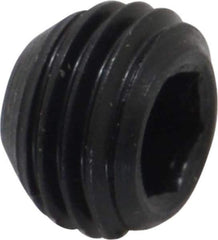 Made in USA - 3/8-24 UNF, 1/4" Length Under Head, Cup Point Set Screw - Grade 8 Alloy Steel, 3/16" Key - Industrial Tool & Supply
