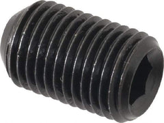 Made in USA - 3/8-24 UNF, 5/8" Length Under Head, Cup Point Set Screw - Grade 8 Alloy Steel, 3/16" Key - Industrial Tool & Supply