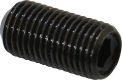 Made in USA - 3/8-24 UNF, 3/4" Length Under Head, Cup Point Set Screw - Grade 8 Alloy Steel, 3/16" Key - Industrial Tool & Supply