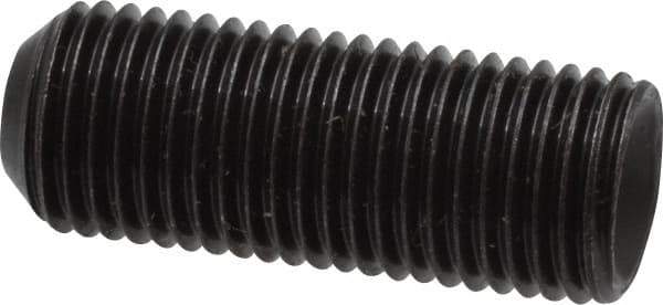 Made in USA - 3/8-24 UNF, 1" Length Under Head, Cup Point Set Screw - Grade 8 Alloy Steel, 3/16" Key - Industrial Tool & Supply