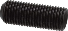 Made in USA - 3/8-24 UNF, 1" Length Under Head, Cup Point Set Screw - Grade 8 Alloy Steel, 3/16" Key - Industrial Tool & Supply
