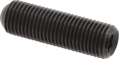 Made in USA - 3/8-24 UNF, 1-1/4" Length Under Head, Cup Point Set Screw - Grade 8 Alloy Steel, 3/16" Key - Industrial Tool & Supply