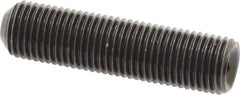 Made in USA - 3/8-24 UNF, 1-1/2" Length Under Head, Cup Point Set Screw - Grade 8 Alloy Steel, 3/16" Key - Industrial Tool & Supply