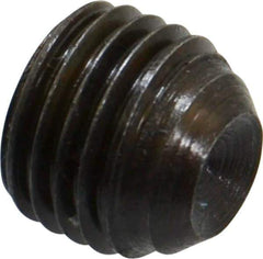 Made in USA - 7/16-20 UNF, 3/8" Length Under Head, Cup Point Set Screw - Grade 8 Alloy Steel, 7/32" Key - Industrial Tool & Supply