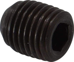 Made in USA - 7/16-20 UNF, 1/2" Length Under Head, Cup Point Set Screw - Grade 8 Alloy Steel, 7/32" Key - Industrial Tool & Supply