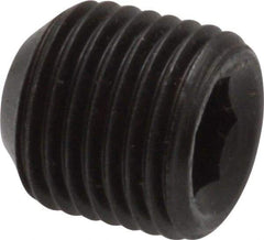 Made in USA - 1/2-20 UNF, 1/2" Length Under Head, Cup Point Set Screw - Grade 8 Alloy Steel, 1/4" Key - Industrial Tool & Supply