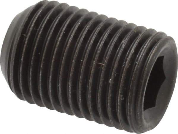 Made in USA - 1/2-20 UNF, 3/4" Length Under Head, Cup Point Set Screw - Grade 8 Alloy Steel, 1/4" Key - Industrial Tool & Supply