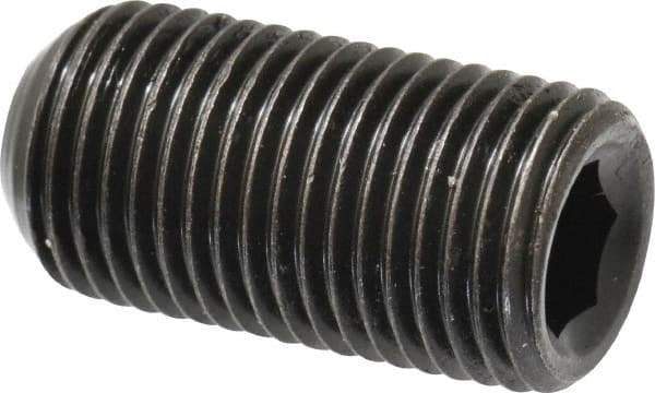 Made in USA - 1/2-20 UNF, 1" Length Under Head, Cup Point Set Screw - Grade 8 Alloy Steel, 1/4" Key - Industrial Tool & Supply