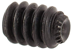 Made in USA - #6-32 UNC, 3/16" Length Under Head, Knurled Cup Point Set Screw - Grade 8 Alloy Steel, 1/16" Key - Industrial Tool & Supply