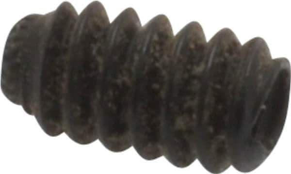 Made in USA - #6-32 UNC, 1/4" Length Under Head, Knurled Cup Point Set Screw - Grade 8 Alloy Steel, 1/16" Key - Industrial Tool & Supply