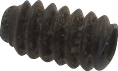 Made in USA - #6-32 UNC, 1/4" Length Under Head, Knurled Cup Point Set Screw - Grade 8 Alloy Steel, 1/16" Key - Industrial Tool & Supply