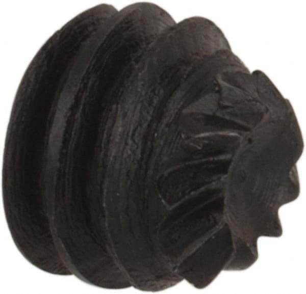 Made in USA - #8-32 UNC, 1/8" Length Under Head, Knurled Cup Point Set Screw - Grade 8 Alloy Steel, 5/64" Key - Industrial Tool & Supply