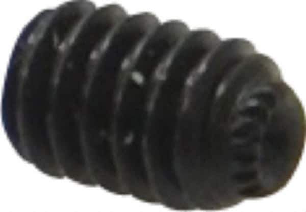Made in USA - #8-32 UNC, 1/4" Length Under Head, Knurled Cup Point Set Screw - Grade 8 Alloy Steel, 5/64" Key - Industrial Tool & Supply