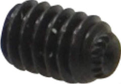 Made in USA - #8-32 UNC, 1/4" Length Under Head, Knurled Cup Point Set Screw - Grade 8 Alloy Steel, 5/64" Key - Industrial Tool & Supply