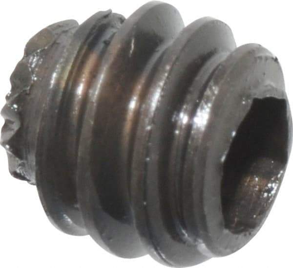 Made in USA - #10-24 UNC, 3/16" Length Under Head, Knurled Cup Point Set Screw - Grade 8 Alloy Steel, 3/32" Key - Industrial Tool & Supply