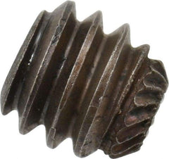 Made in USA - 1/4-20 UNC, 1/4" Length Under Head, Knurled Cup Point Set Screw - Grade 8 Alloy Steel, 1/8" Key - Industrial Tool & Supply