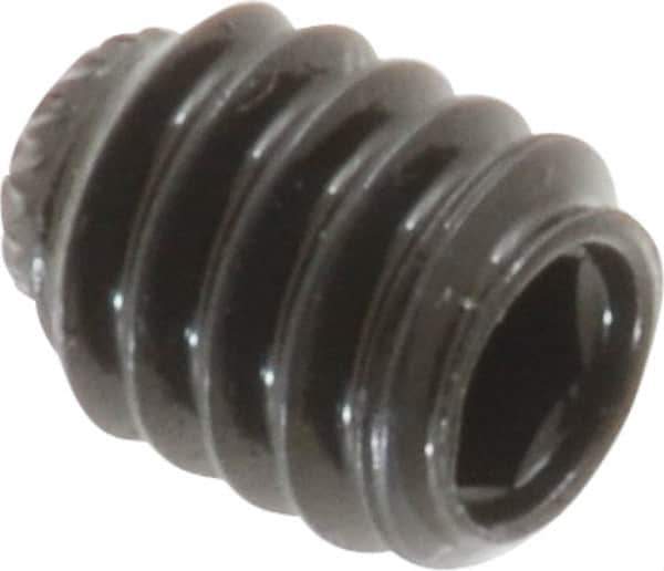 Made in USA - 1/4-20 UNC, 5/16" Length Under Head, Knurled Cup Point Set Screw - Grade 8 Alloy Steel, 1/8" Key - Industrial Tool & Supply