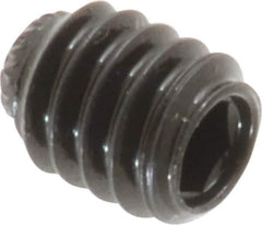 Made in USA - 1/4-20 UNC, 5/16" Length Under Head, Knurled Cup Point Set Screw - Grade 8 Alloy Steel, 1/8" Key - Industrial Tool & Supply