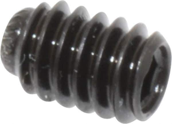 Made in USA - 1/4-20 UNC, 3/8" Length Under Head, Knurled Cup Point Set Screw - Grade 8 Alloy Steel, 1/8" Key - Industrial Tool & Supply
