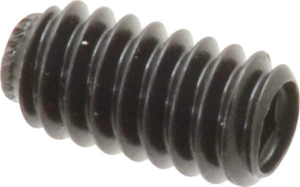 Made in USA - 1/4-20 UNC, 1/2" Length Under Head, Knurled Cup Point Set Screw - Grade 8 Alloy Steel, 1/8" Key - Industrial Tool & Supply
