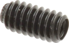 Made in USA - 1/4-20 UNC, 1/2" Length Under Head, Knurled Cup Point Set Screw - Grade 8 Alloy Steel, 1/8" Key - Industrial Tool & Supply