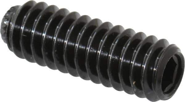 Made in USA - 1/4-20 UNC, 3/4" Length Under Head, Knurled Cup Point Set Screw - Grade 8 Alloy Steel, 1/8" Key - Industrial Tool & Supply