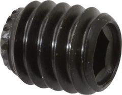 Made in USA - 5/16-18 UNC, 3/8" Length Under Head, Knurled Cup Point Set Screw - Grade 8 Alloy Steel, 5/32" Key - Industrial Tool & Supply