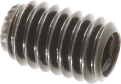 Made in USA - 5/16-18 UNC, 1/2" Length Under Head, Knurled Cup Point Set Screw - Grade 8 Alloy Steel, 5/32" Key - Industrial Tool & Supply