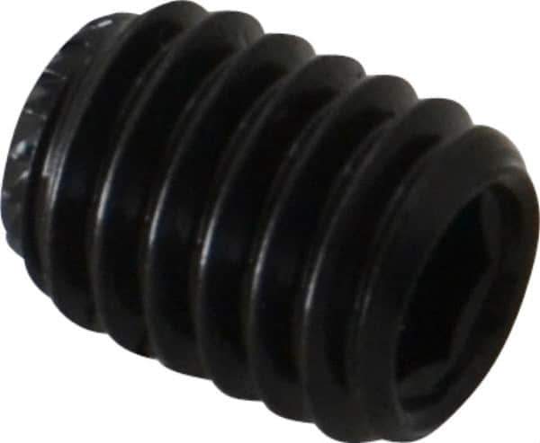 Made in USA - 3/8-18 UNC, 1/2" Length Under Head, Knurled Cup Point Set Screw - Grade 8 Alloy Steel, 3/16" Key - Industrial Tool & Supply
