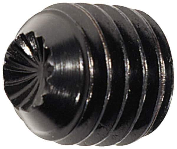 Value Collection - 1/2-13 UNC, 1-1/4" OAL, Knurled Cup Point Set Screw - Grade 8 Alloy Steel, 1/4" Key - Industrial Tool & Supply