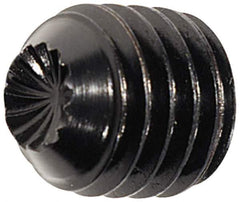 Value Collection - 5/16-18 UNC, 1" OAL, Knurled Cup Point Set Screw - Grade 8 Alloy Steel, 5/32" Key - Industrial Tool & Supply