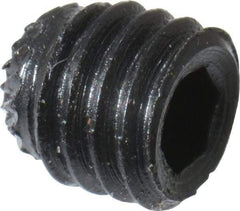 Made in USA - #10-32 UNF, 3/16" Length Under Head, Knurled Cup Point Set Screw - Grade 8 Alloy Steel, 3/32" Key - Industrial Tool & Supply