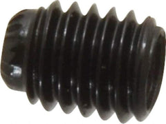 Made in USA - #10-32 UNF, 1/4" Length Under Head, Knurled Cup Point Set Screw - Grade 8 Alloy Steel, 3/32" Key - Industrial Tool & Supply