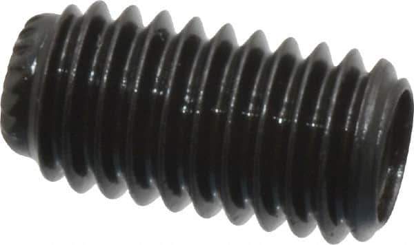 Made in USA - #10-32 UNF, 3/8" Length Under Head, Knurled Cup Point Set Screw - Grade 8 Alloy Steel, 3/32" Key - Industrial Tool & Supply