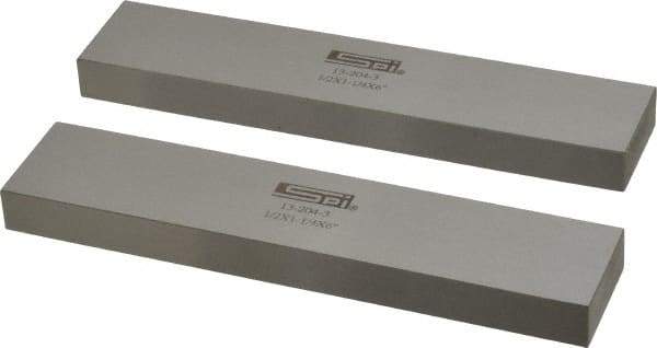 SPI - 6" Long x 1-1/4" High x 1/2" Thick, Steel Parallel - 0.0003" & 0.002" Parallelism, Sold as Matched Pair - Industrial Tool & Supply