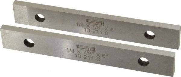 SPI - 6" Long x 7/8" High x 1/4" Thick, Steel Parallel - 0.0003" & 0.002" Parallelism, Sold as Matched Pair - Industrial Tool & Supply