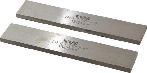 SPI - 6" Long x 1-1/8" High x 1/4" Thick, Steel Parallel - 0.0003" & 0.002" Parallelism, Sold as Matched Pair - Industrial Tool & Supply