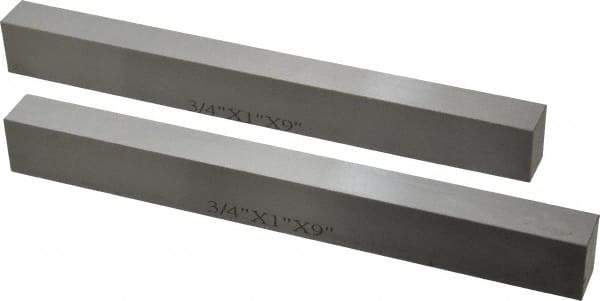 SPI - 9" Long x 1" High x 3/4" Thick, Steel Parallel - 0.0003" & 0.002" Parallelism, Sold as Matched Pair - Industrial Tool & Supply