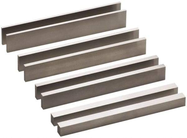 SPI - 8 Piece, 6 Inch Long Steel Parallel Set - 3/4 to 1-3/16 Inch High, 1/8 to 3/8 Inch Thick, 52-58 RC Hardness, Sold as 4 Pair - Industrial Tool & Supply