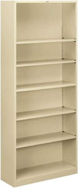Hon - 6 Shelf, 81-1/8" High x 34-1/2" Wide Bookcase - 12-5/8" Deep, Steel, Putty - Industrial Tool & Supply