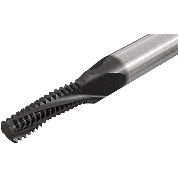 Iscar - M8x1.25 ISO, 1/4" Cutting Diam, 3 Flute, Solid Carbide Helical Flute Thread Mill - Internal Thread, 0.76" LOC, 2-1/2" OAL, 1/4" Shank Diam - Industrial Tool & Supply